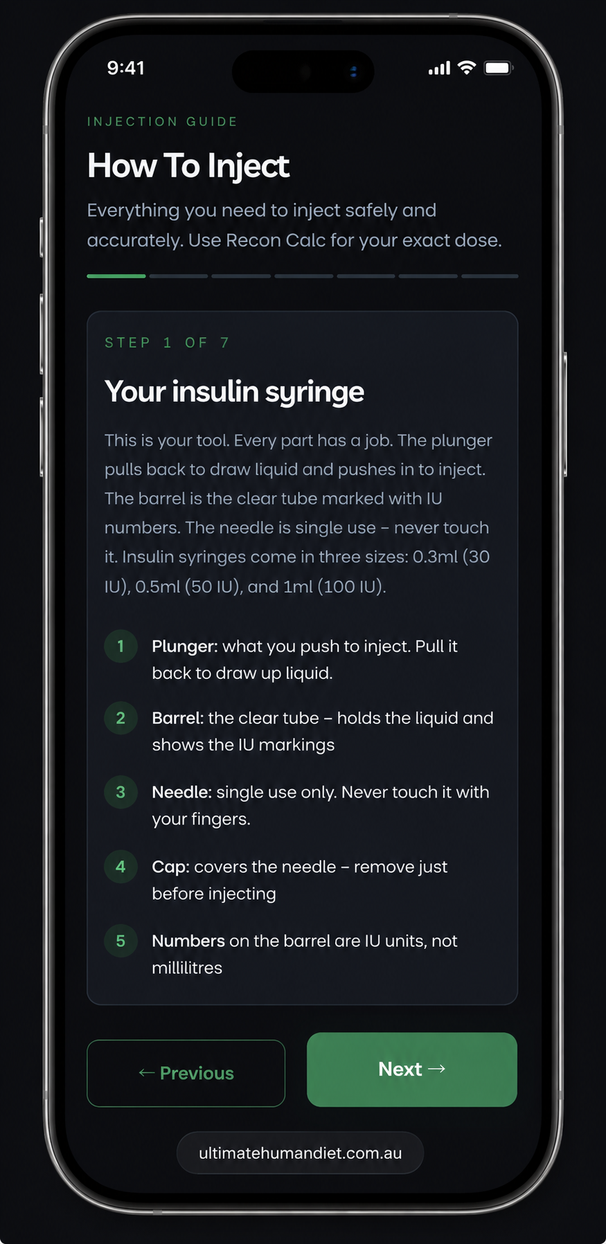 PepCoach injection guide