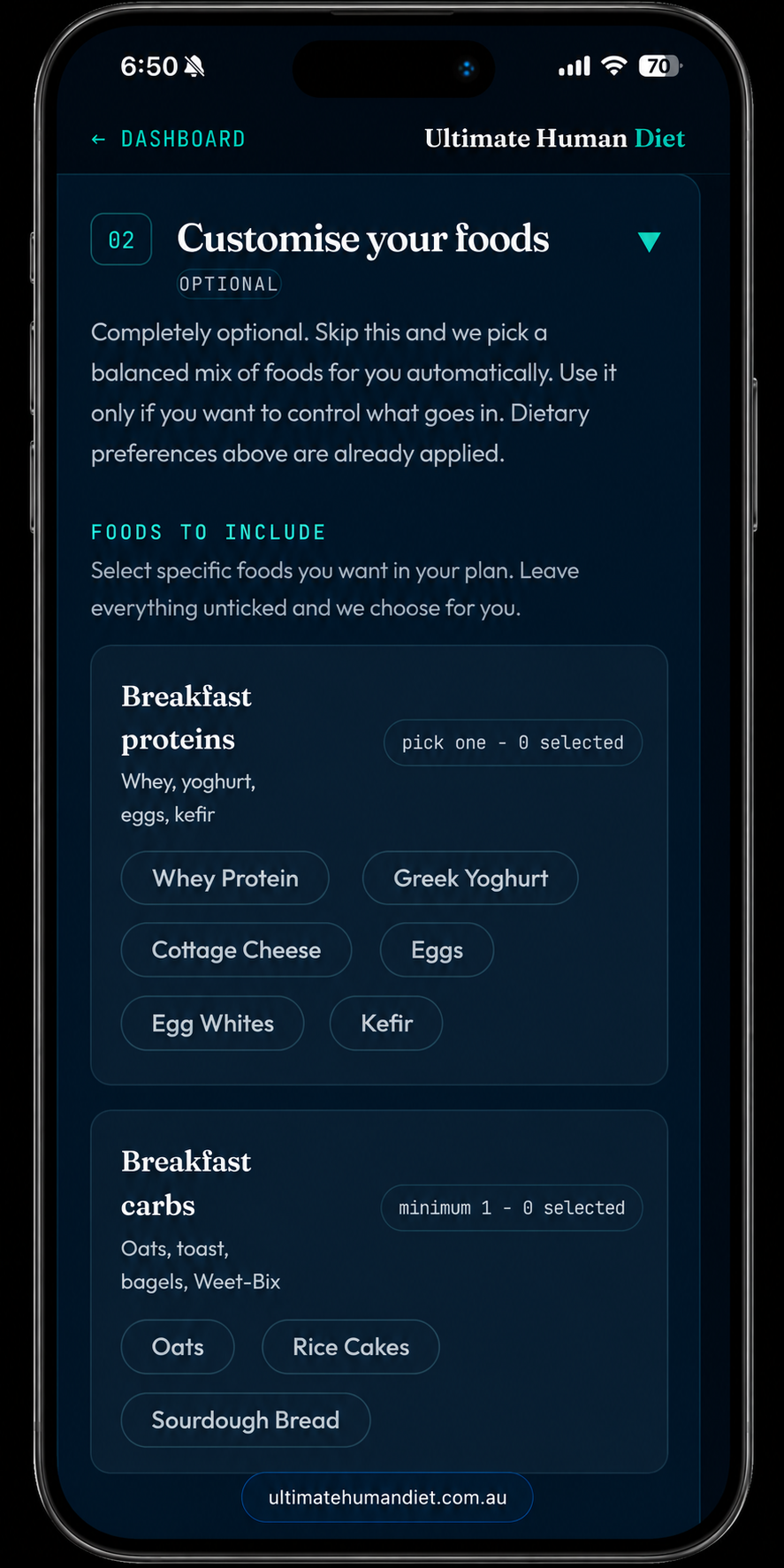 ARK food customisation